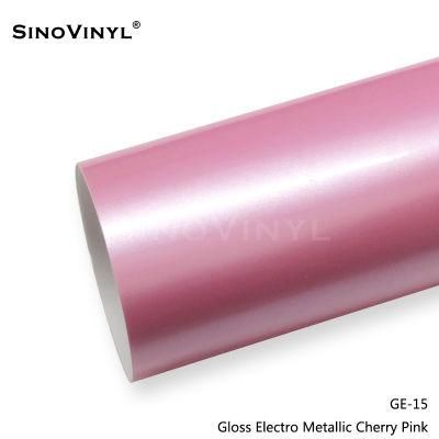 SINOVINYL Good Quality Removable Adhesive Vinyl Gloss Electro Metallic Car Wrapping Film