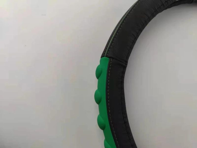 Green and Red Raised Steering Wheel Cover