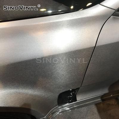 SINOVINYL Air Bubble Free Electro Metallic Brushed Black Wrapping Film Vinyl For Car Full Rolls