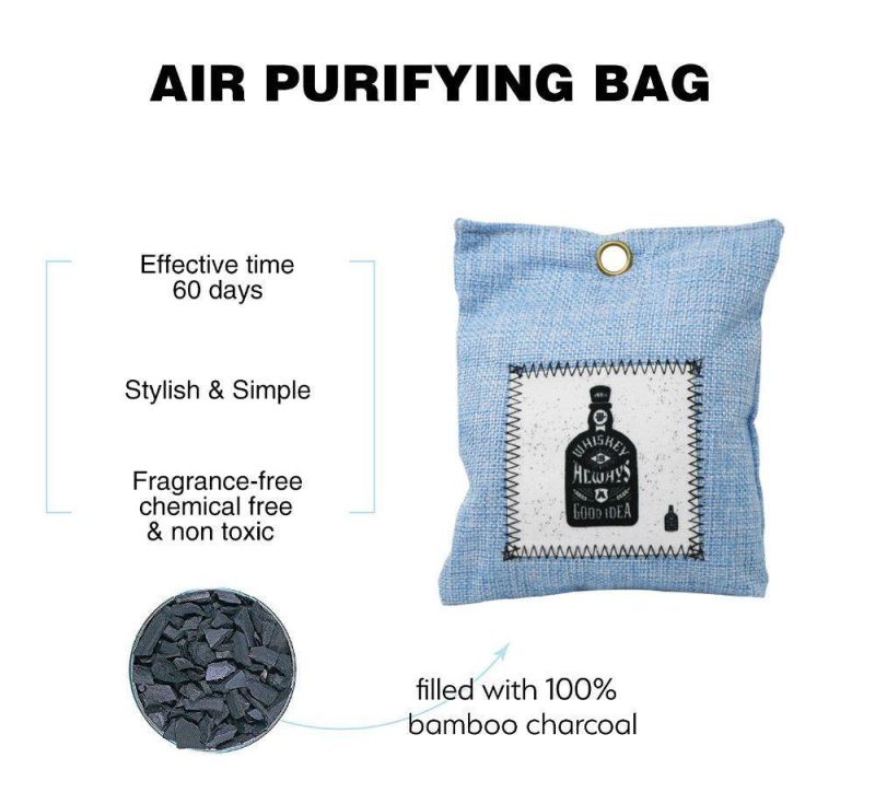 100% Natural Activated Bamboo Air Purifier Bamboo Charcoal Bag (Pack of 5) Odor Absorber