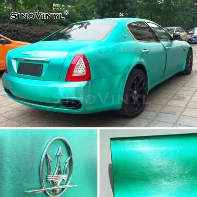 SINOVINYL Chrome Brushed Blue Wrapping Vinyl Foil Paper Wholesale Air Free Car Wrap Film