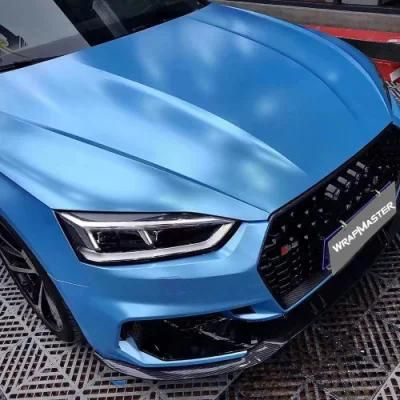 Tsautop 1.52*18m Sky Blue Satin Blue Car Body Sticker Vinyl Wrap