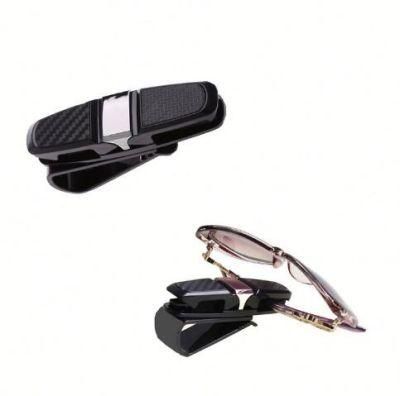 L-087dcarbon Fiber Rotatable Car Sunglasses Card Bill Holder Clip