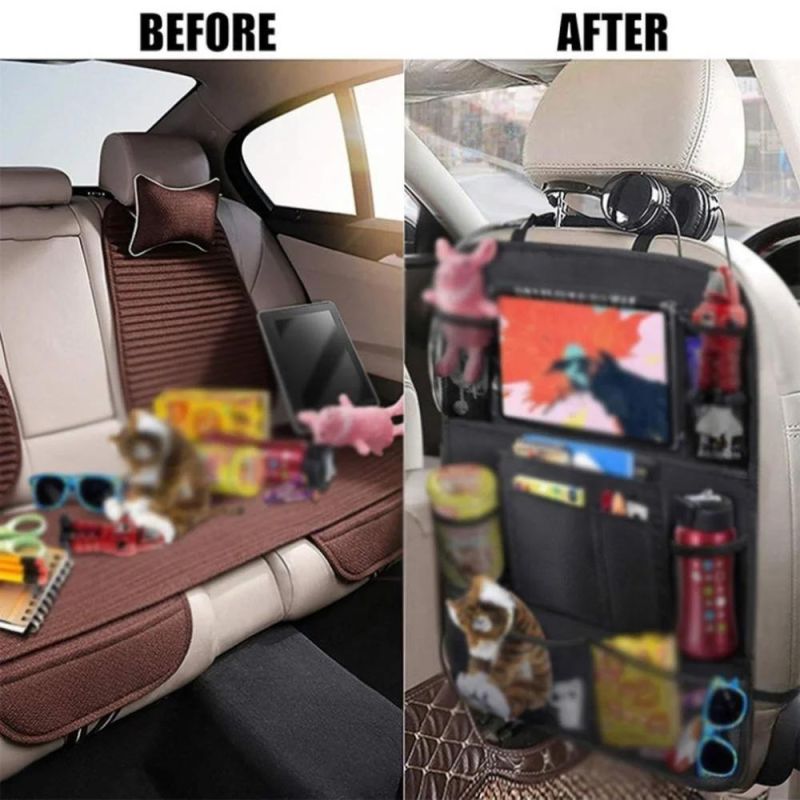 Universal Fit Travel Accessories Car Backseat Organizer with Tablet Holder 9 Storage Pockets Seat Back Protectors Wyz19547