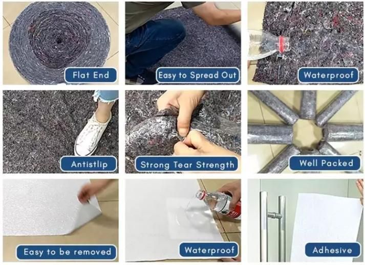 Anti-Slip Nonwoven Fabric Moving Blanket Wool Blanket Floor Protector