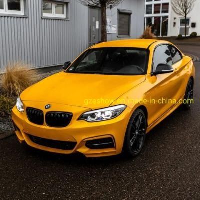 Orange Peel Metallic Maple Yellow Glossy Car Vinyl Color Wrap