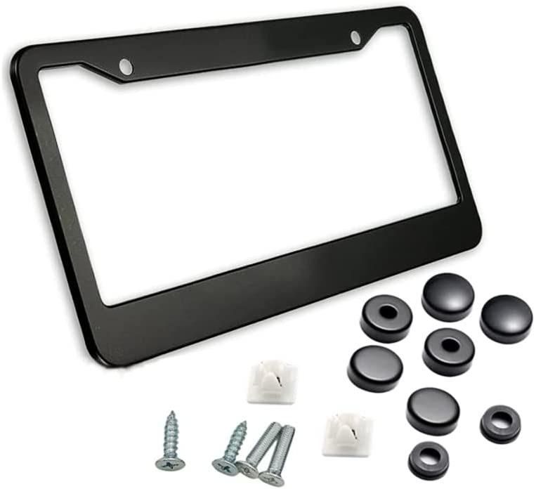 Car License Plate Frame with Black Screw Caps for Vehicles