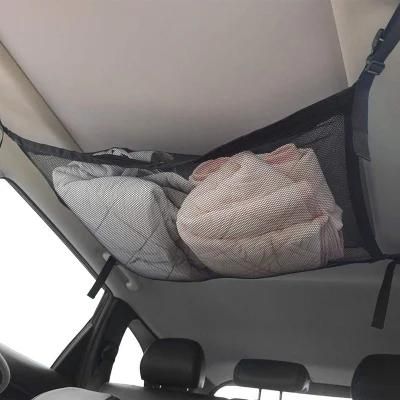 Car Ceiling Net Pocket Cargo Net Simple Breathable Mesh Zipper Storage Bag Fit for Truck Mini Vans Auto Organizer Wbb13162