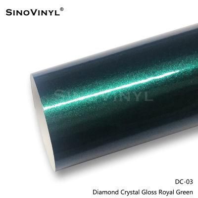 SINOVINYL High Quality Removable Glue Vinyl Diamond Crystal Car Wrap Vinyl