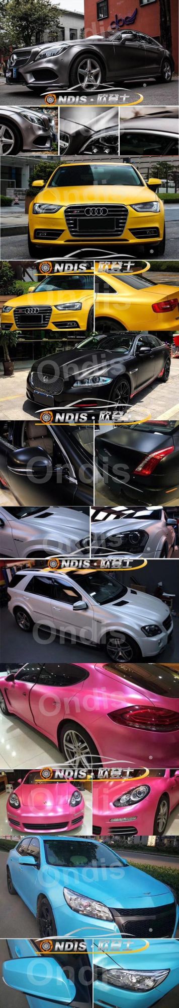 New Products Ondis Car Vinyl Material Roll Satin Pearl Matte Chrome Car Decoration Film