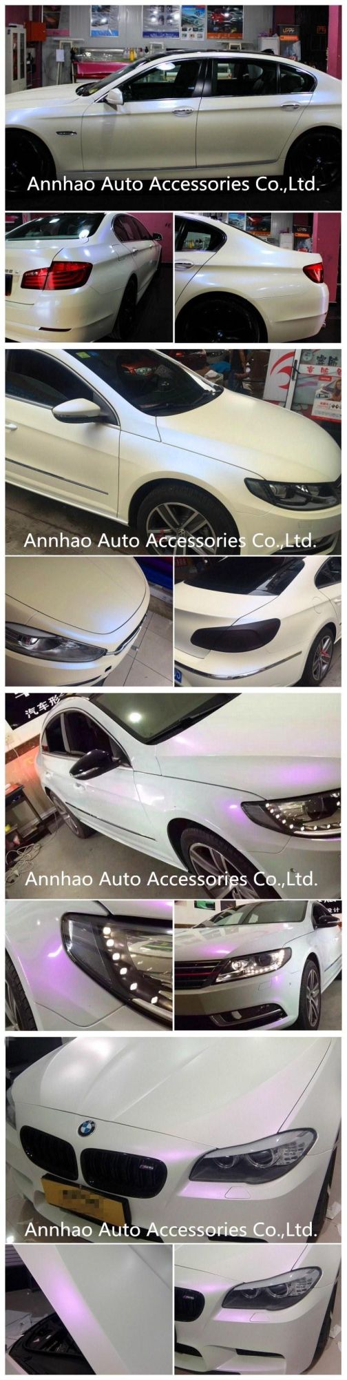 Air Free 1.52*18m Annhao Pearl White Chameleon Car Wrap Vinyl Roll Film