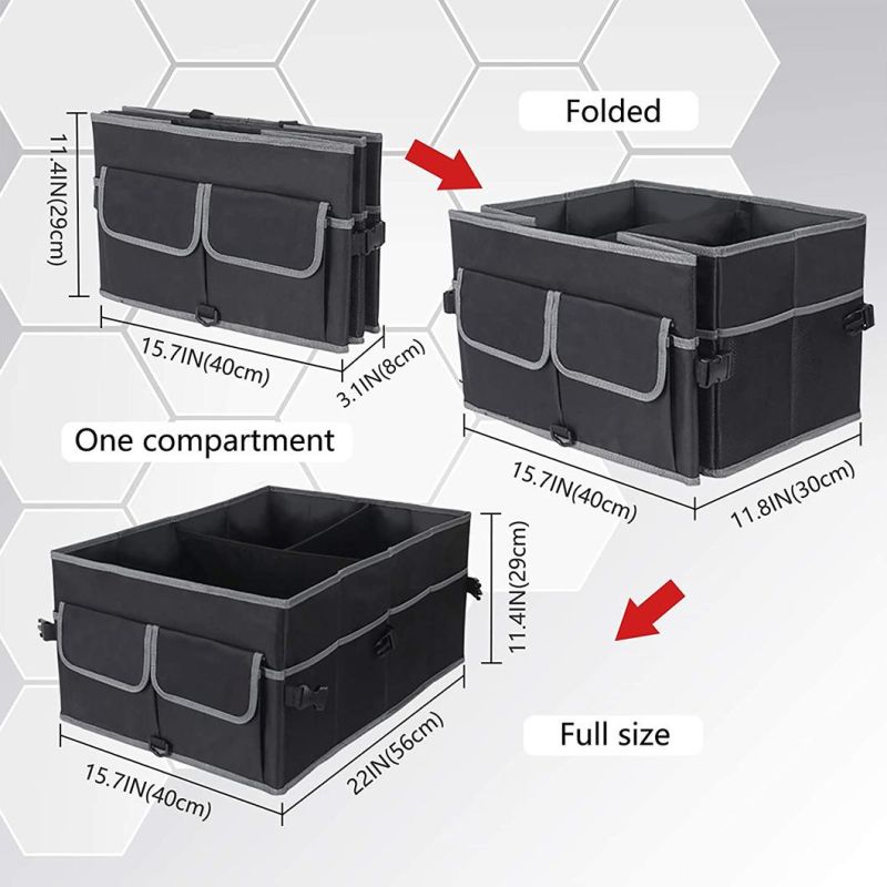 Trunk Storage Waterproof Collapsible Durable Multi Compartments, Car Trunk Organizer, Collapsible Storage