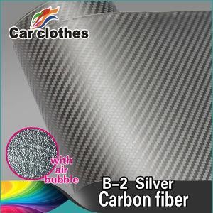 1.52X30m 3D Silver Carbon Fiber Sticker