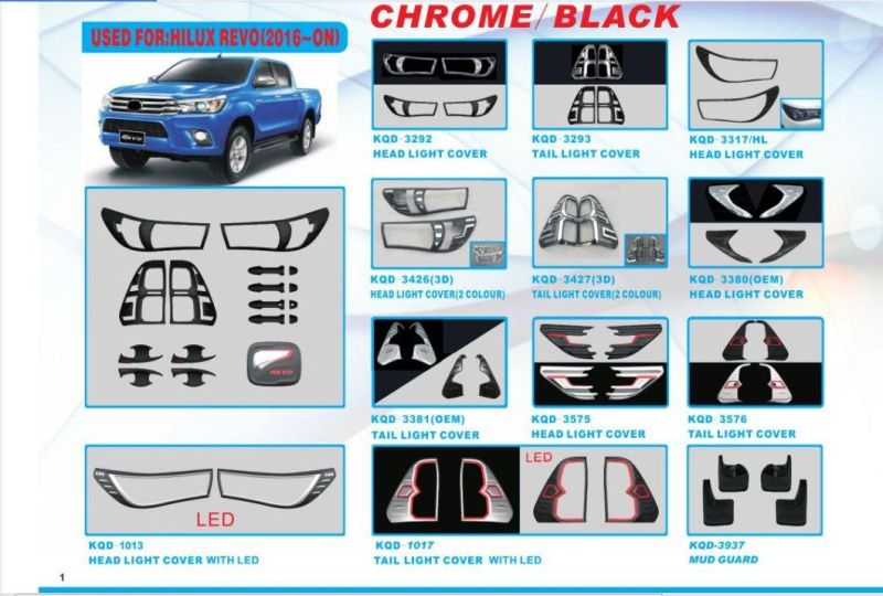 Different Designs of Accessories Combo for Hilux Revo