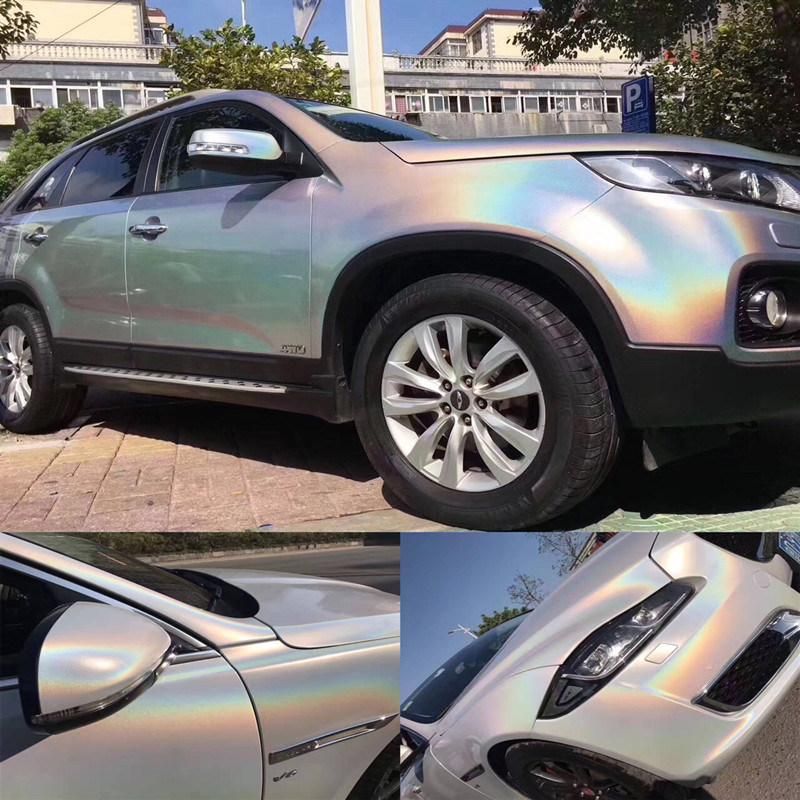 High Quality Black Glossy Iridescence Laser Vehicle Wrapping Body Stickers Foil Car Vinyl Film