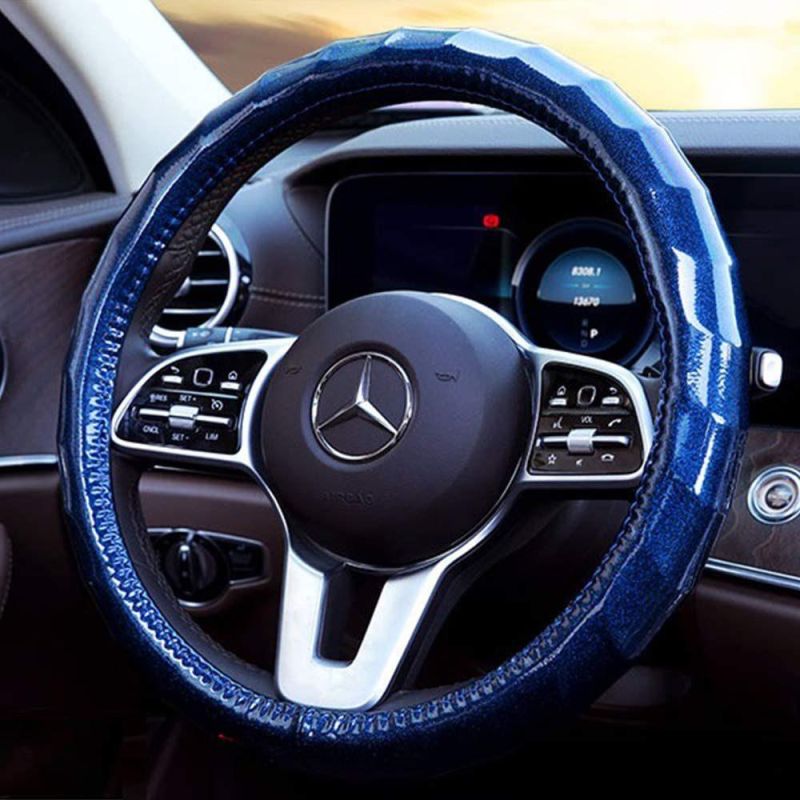 Car Shiny Steering Wheel Cover Car Men′s and Women′s Sky Cute General Motors 14.5 15-Inch Anti-Skid Wave Wheel Cover, Blue