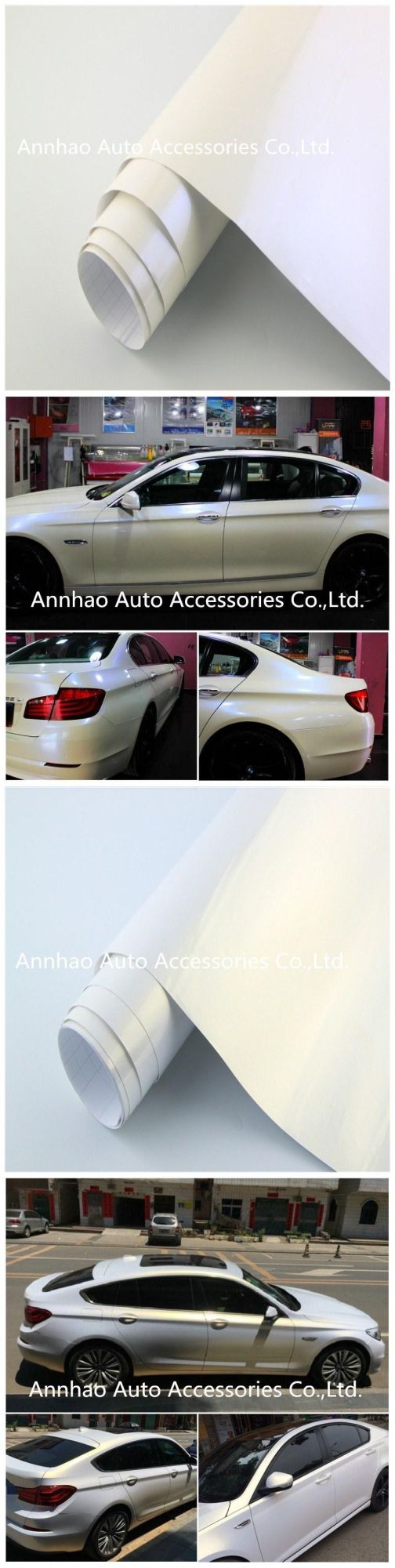 Air Free 1.52*18m Annhao Pearl White Chameleon Car Wrap Vinyl Roll Film