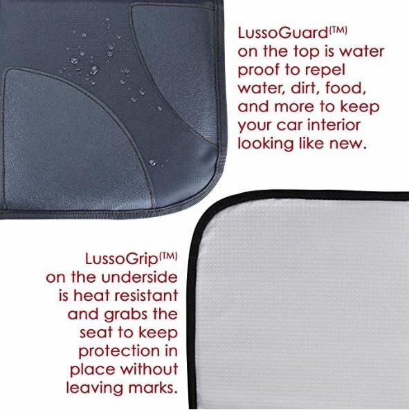 Car Seat Protector with Thickest Padding - Featuring XL Size (Best Coverage Available), Durable, Waterproof 600D Fabric, PVC Leather Reinforced Corners & 2 Larg