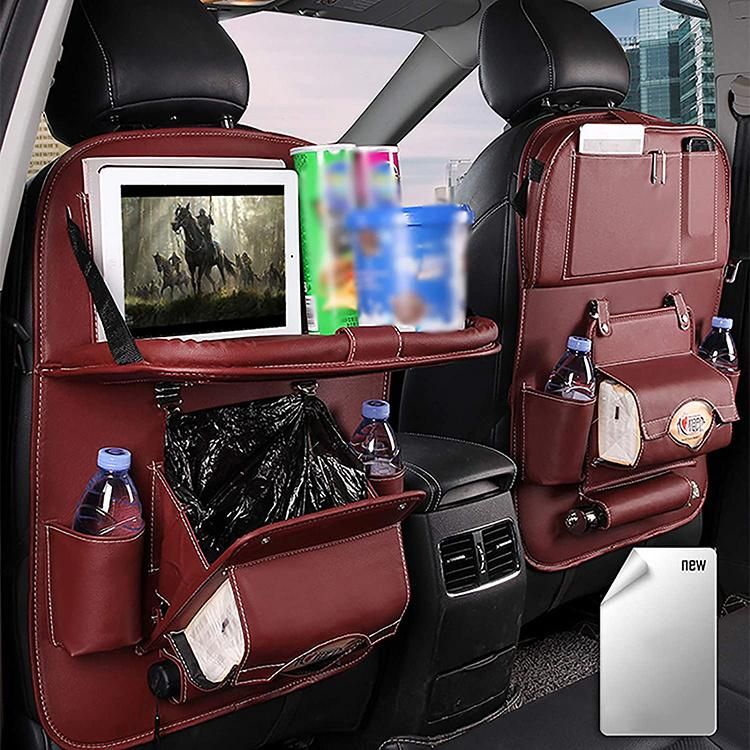 Back Seat Car Organizer with Tablet Holder, Car Organizer for Kids Baby Toddlers Toy Bottles Storage Foldable Dining Table