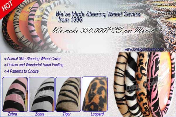 Pink Leopard Girl Auto Cheap Steering Wheel Cover 80400p