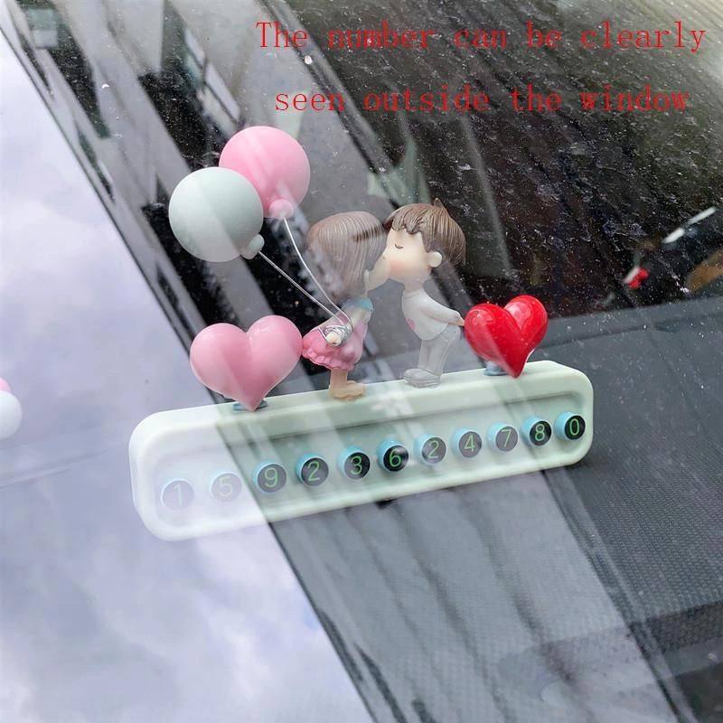 Temporary Car Parking Card Phone Number Plate Shift License Plate Auto Parts Car Accessories Couple Small Gifts for Lover Girls.