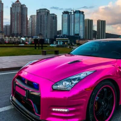 Tsautop 1.52*18m High Stretchable Rose Pink Car Body Wrap Vinyl Sticker