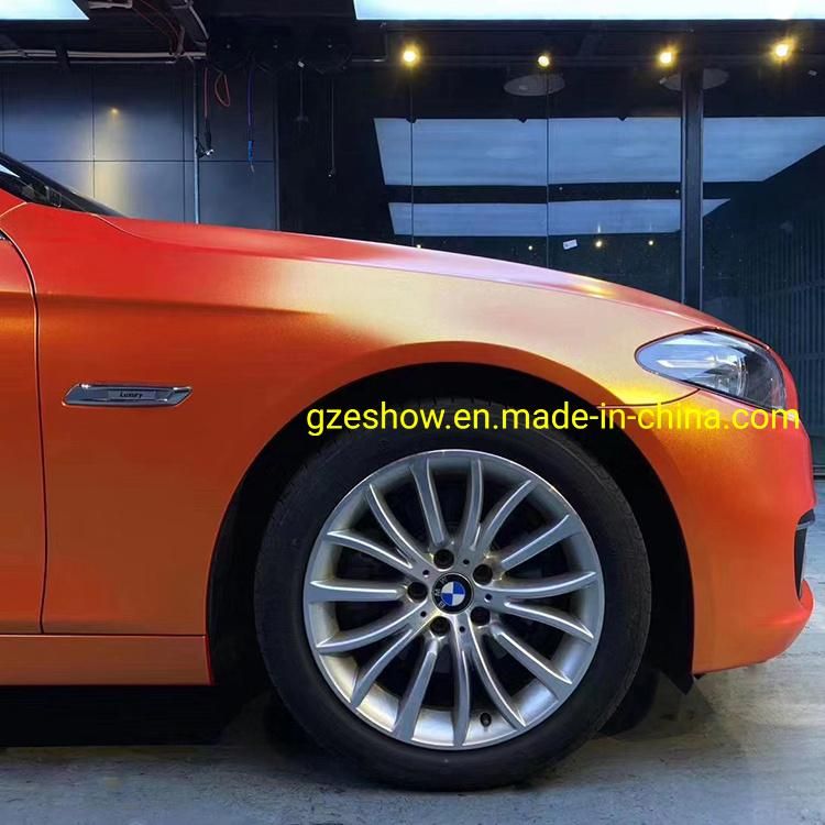 Matte Diamonds Gold Orange Vinyl Wrap