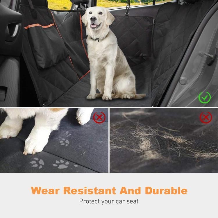 Non-Slip Washable Dog Car Seat Covers with Mesh Visual Window, Durable Pet Dog Seat Cover for Back Seat with Storage Pockets