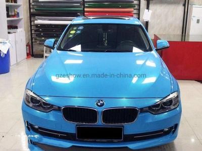 Magic Gold Sky Blue Vinyl Wrap Film Bubble Free Car Sticker