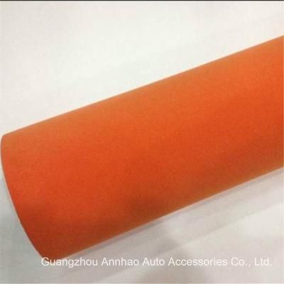 Orange Velvet Fabric Suede Car Interior Decoration Vinyl Sticker