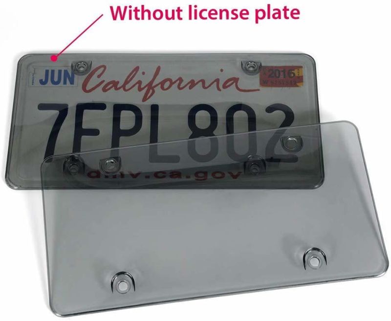 Hot Sellers 2-Pack Smoked Tinted License Plate Cover Shields Frame