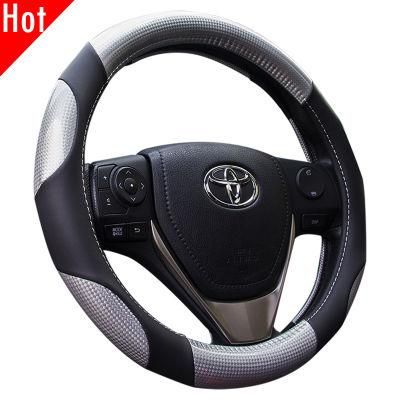 Sport Auto Car Carbon Mirco Fiber Luxury Truck and Bus Steering Wheel Cover 80493