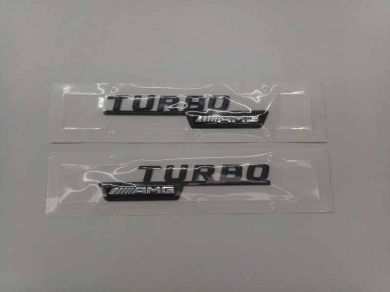 Gloss Black Finished Turbo Biturbo Logo Decal