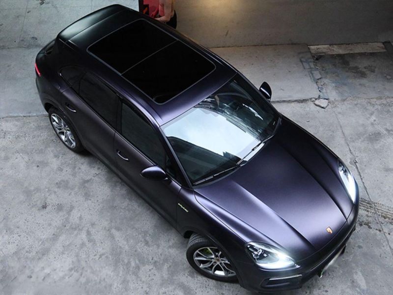 Heavy Matte Metallic Black Purple Car Film