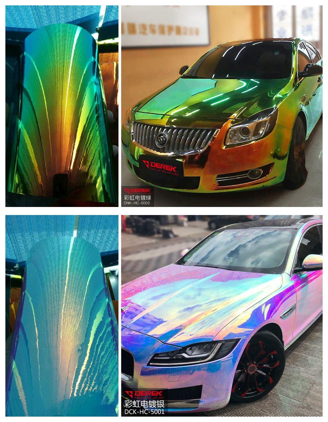 Dichroic Rainbow Car Film Holographic Silver Green Foil Iridescent Decorative Car Wrap