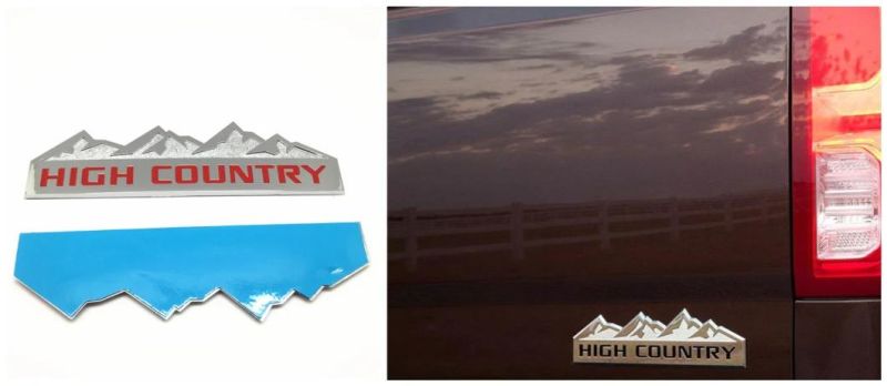 High Country for Chevrolet Silverado Chevy Camaro Emblem Fender Badge Decal Sticker Logo Car Accessories Car Parts Gmc Sierra Decoration ABS Plastic