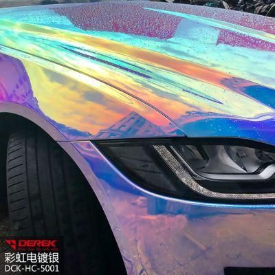 Dichroic Rainbow Car Film Holographic Silver Green Foil Iridescent Decorative Car Wrap