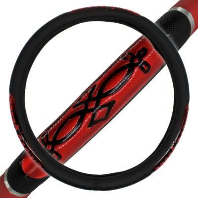 15inch Red Reflective Car Vehicle PVC Steering Wheel Wrap Cover