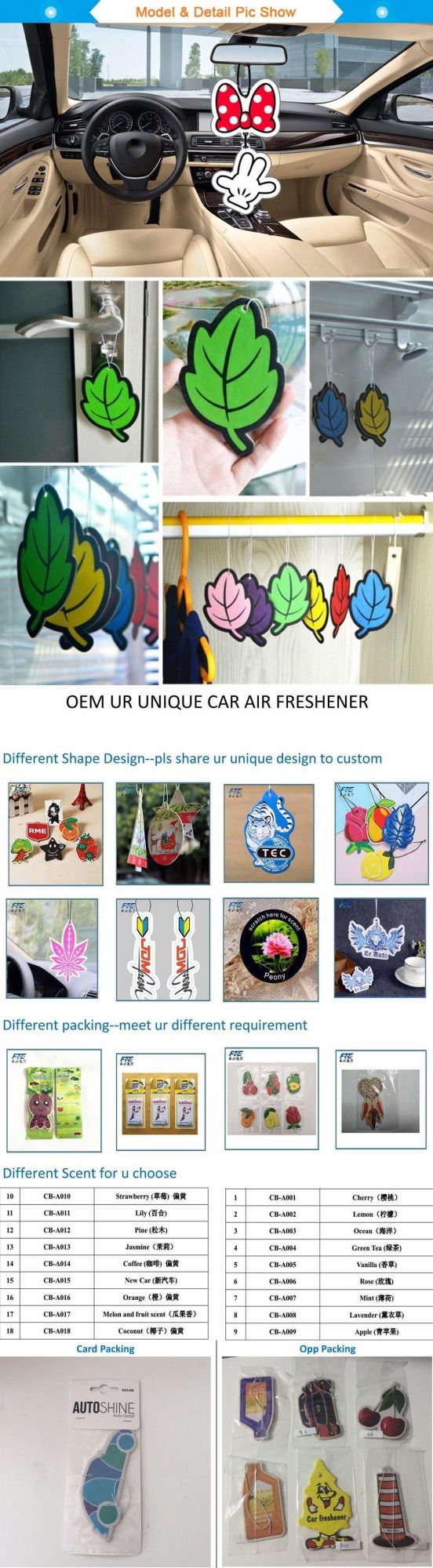 Air Freshener Car Perfume Hanging Fragrance Paper Air Freshener