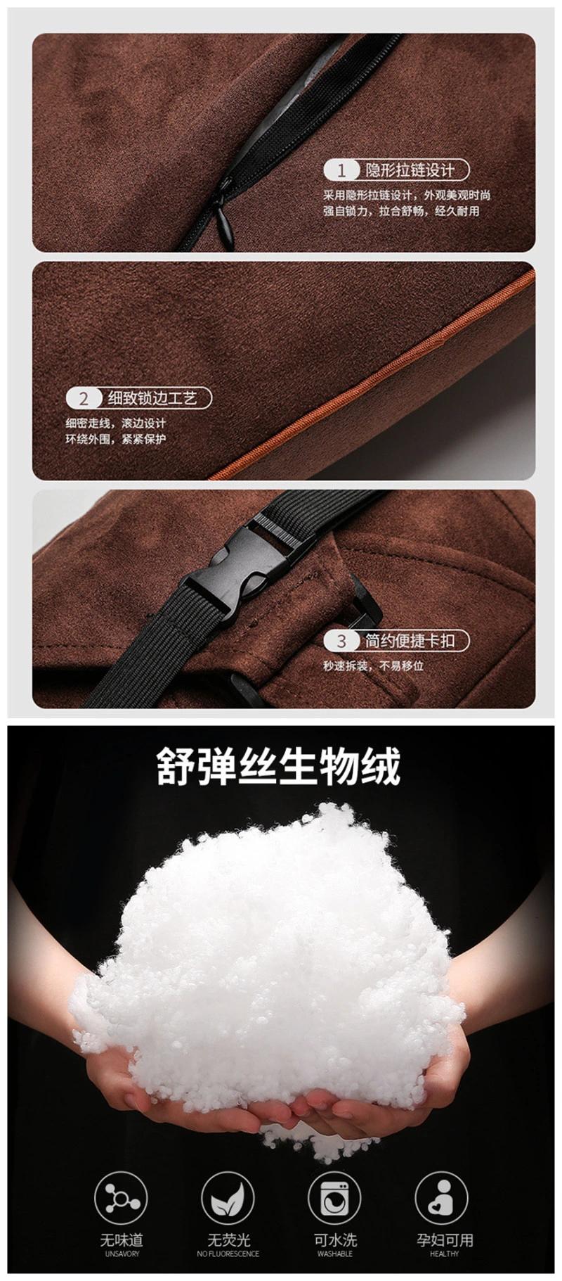 Universal Purpose High-Grade Deerskin Velvet Fabric Coffee Color Car Cushion Backrest Neck Pillow Cervical Pillow Car Headrest Car Head Pillow