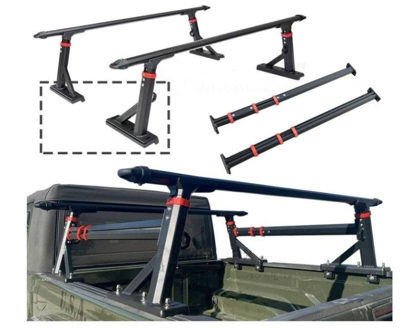 Universal Aluminum Adjustable Truck Rack Pickup Load Cargo Truck Roof Rack