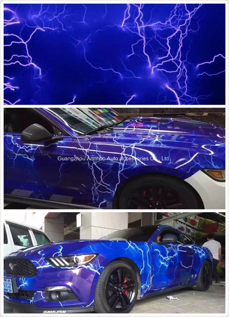 PVC Material Car Body Stickers Galaxy Lightning Car Wrap Foil