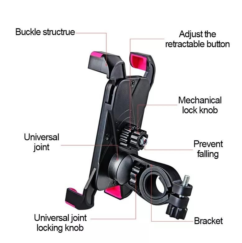 Bike Mount Mobile Phone Holder, Universal Bike Phone Holder for Bicycle and Motorcycle