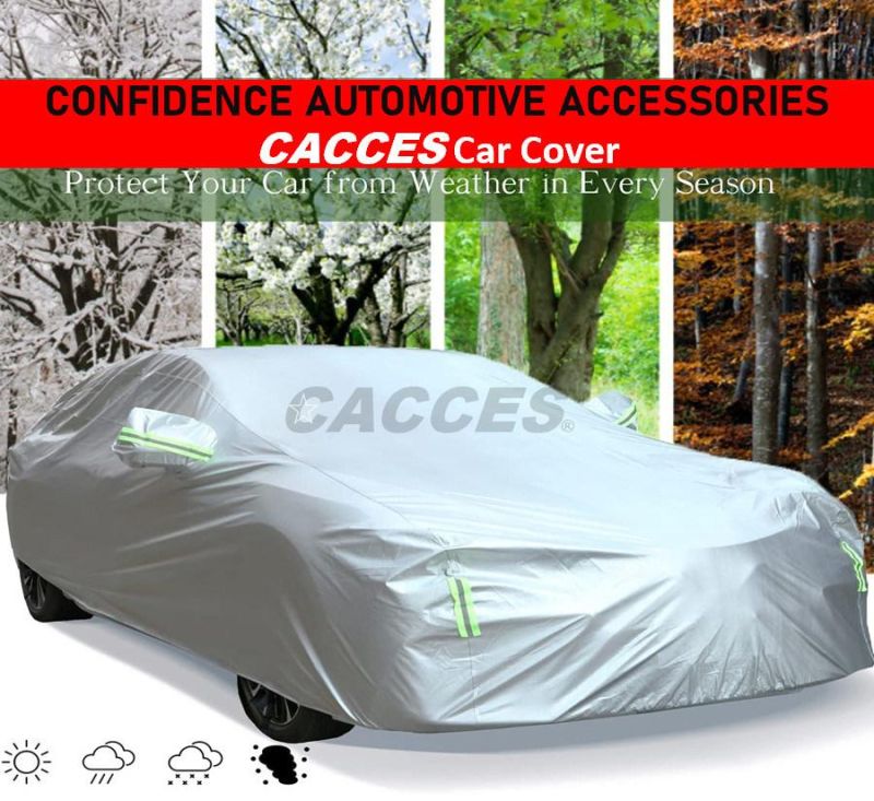 6 Layers Car Cover Waterproof All Weather,Outdoor Car Covers for Automobiles with Mirror Pocket, Hail UV Snow Wind Protection,Universal Car Cover for SUV,Sedan