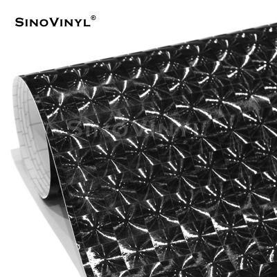 SINOVINYL Factory Self-adhesive Air Bubble Black Color 3D Pattern Car Vinyl Wrapping Rolls