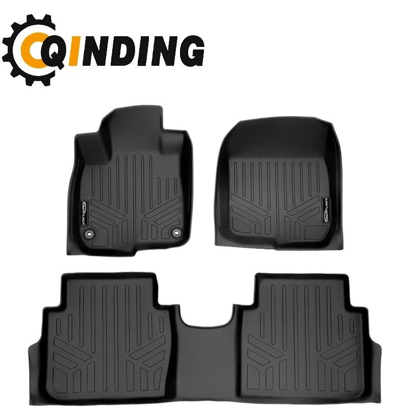 China Factory 4-Piece Thick Flexible Rubber Car Floor Mat, Black