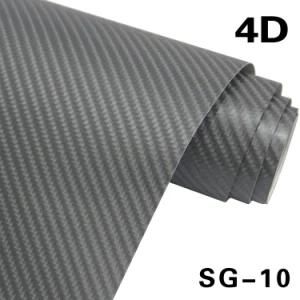 Car Body Silver 4D Carbon Fiber Adhesive Film with Bubble Warp Rolls