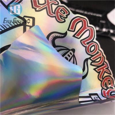 Die Cut Self Adhesive Reflective Rainbow Holographic Labels Custom Hologram Sticker