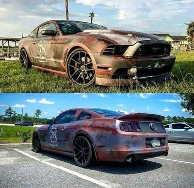 1.52*28m Size Car Body Decal Bomb Vinyl Rust Wrap Vinyl