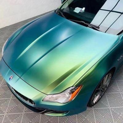 Tsautop 1.52*18meter Matte Color Shift Spring Green Car Wrap